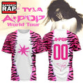 Tyla A POP World Tour Limited Edition Signature Custom Number T Shirt , Music Trending 3D Shirt