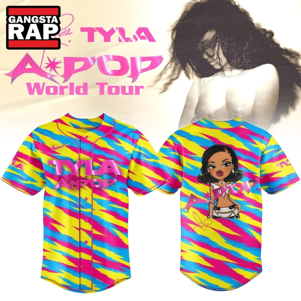 Tyla A POP World Tour Signature 2026 Chibi Design Baseball Jersey , Music Fans Jersey Shirt