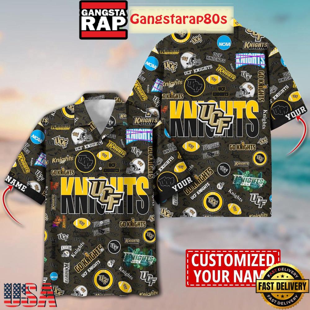 UCF Knights Solgan Go Knights True Fan Spirit Custom Name Aloha Hawaiian Shirt
