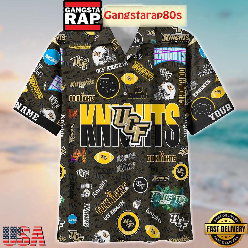UCF Knights Solgan Go Knights True Fan Spirit Custom Name Aloha Hawaiian Shirt
