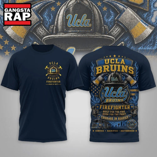 UCLA Bruins 2026 NCAA Firefighter Built for the Fire 3D Shirt Hoodie T-Shirt