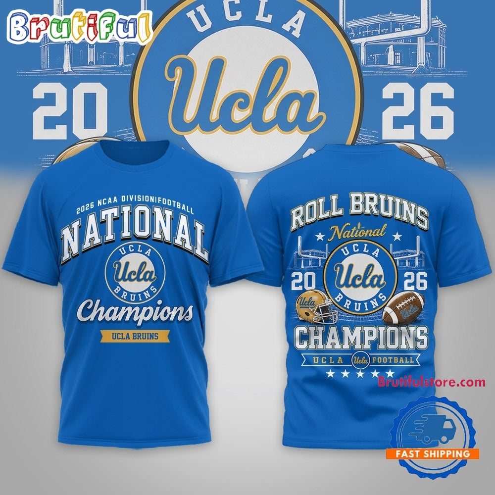 UCLA Bruins NCAA Road to Glory 2026 Football Champions 3D Shirt