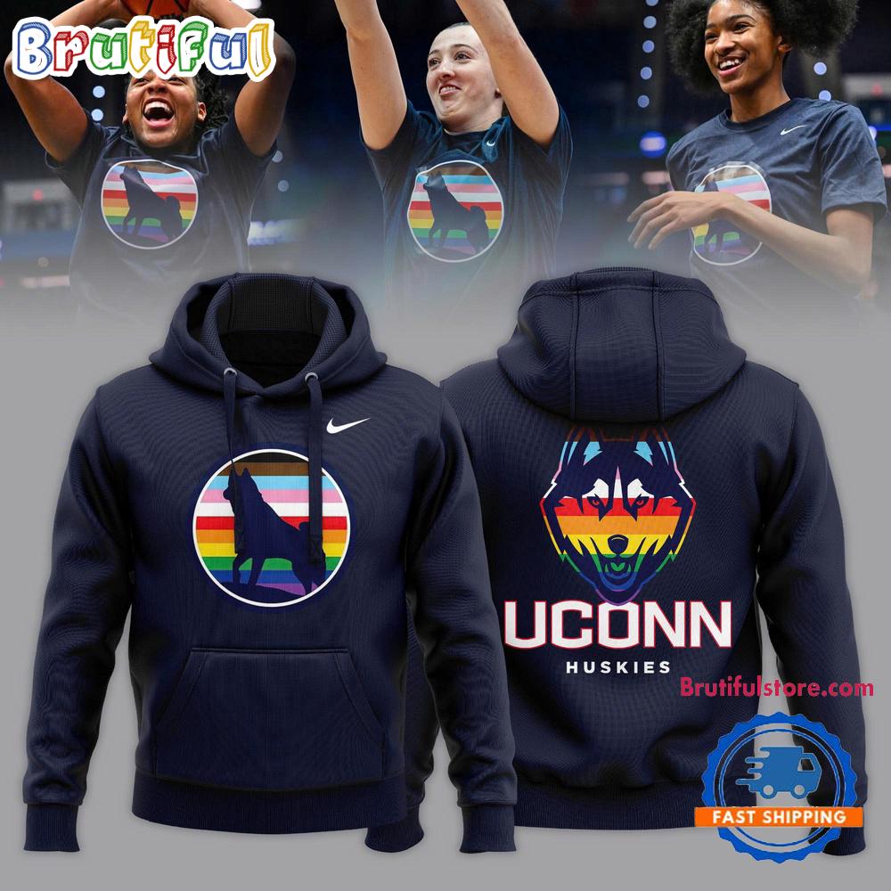 UConn Huskies 2025 LGBT Pride Rainbow Hoodie Shirt
