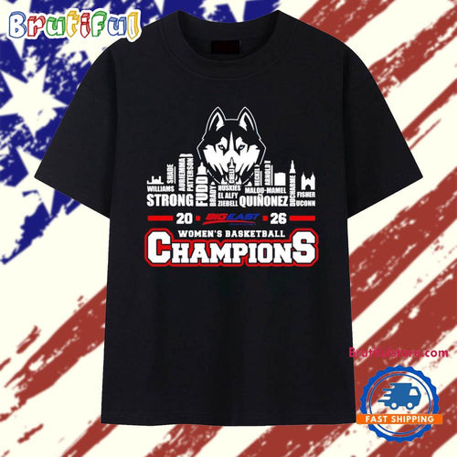 Uconn Huskies 2026 Big East Women’s Basketball Tournament Champions city skyline T Shirt