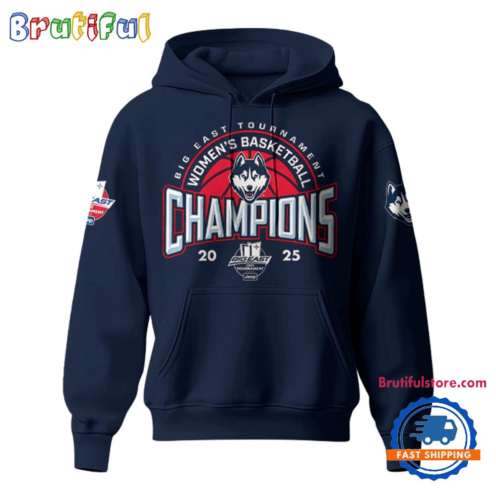 UConn Huskies Women’s Basketball 2025 BIG EAST Tournament Champions Limited New Hoodie T-Shirt