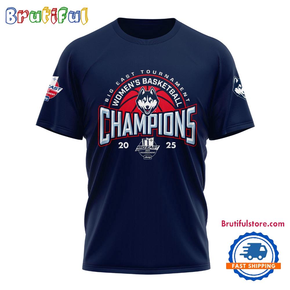 UConn Huskies Women’s Basketball 2025 BIG EAST Tournament Champions Limited New Hoodie T-Shirt