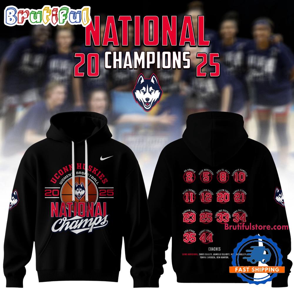 Uconn Huskies Women’s Basketball 2025 Champions Winner Hoodie T-Shirt