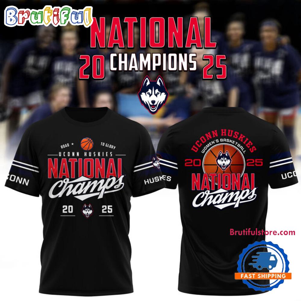 Uconn Huskies Women’s Basketball 2025 Champions Winner Hoodie T-Shirt