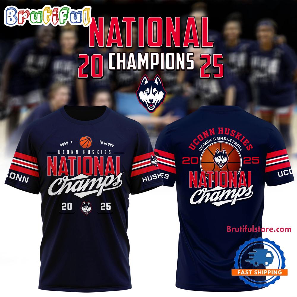 Uconn Huskies Women’s Basketball 2025 National Champions Hoodie T-Shirt