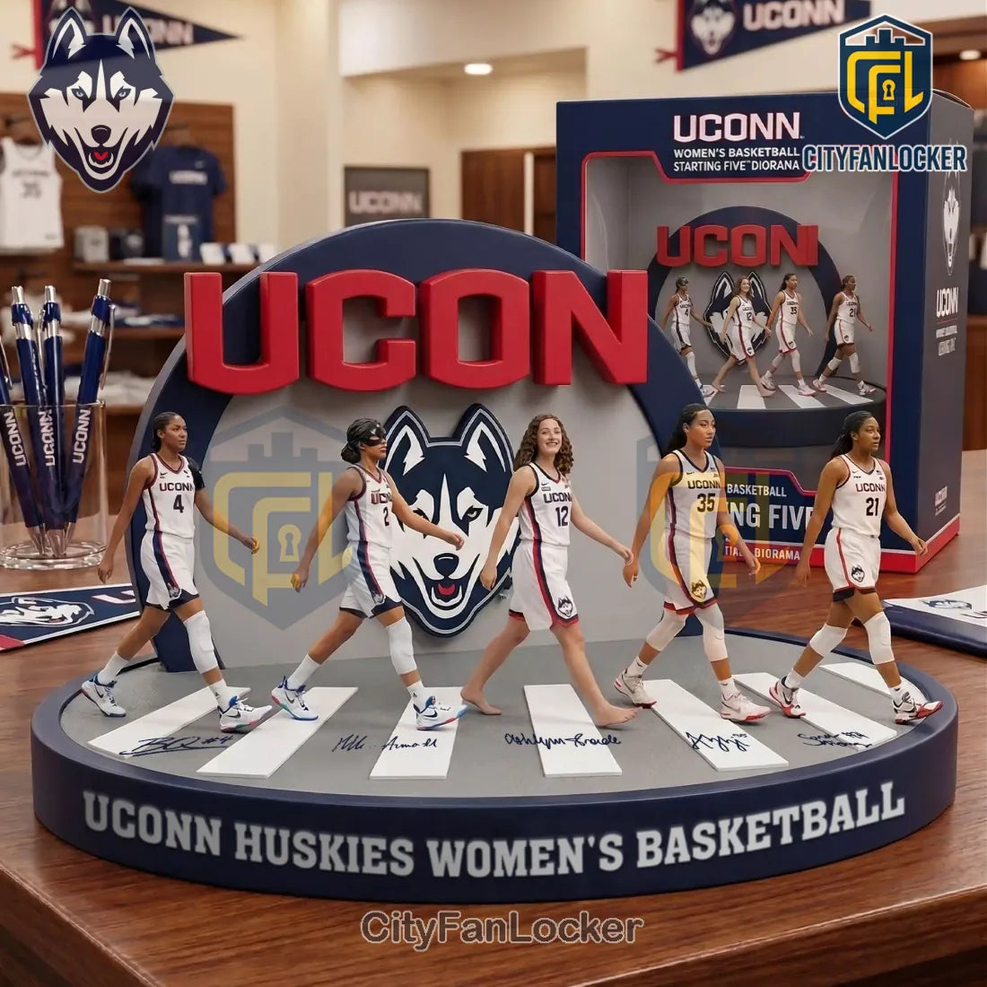 UConn Huskies Women’s Basketball Starting Five Limited Edition Diorama