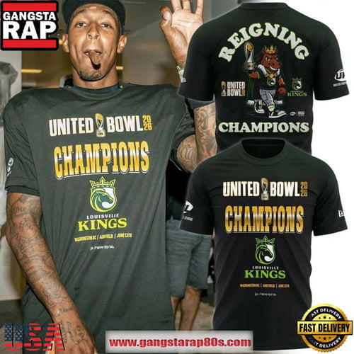 United Bowl Champions Louisville Kings 2026 Mascot Reigning Champions T Shirt
