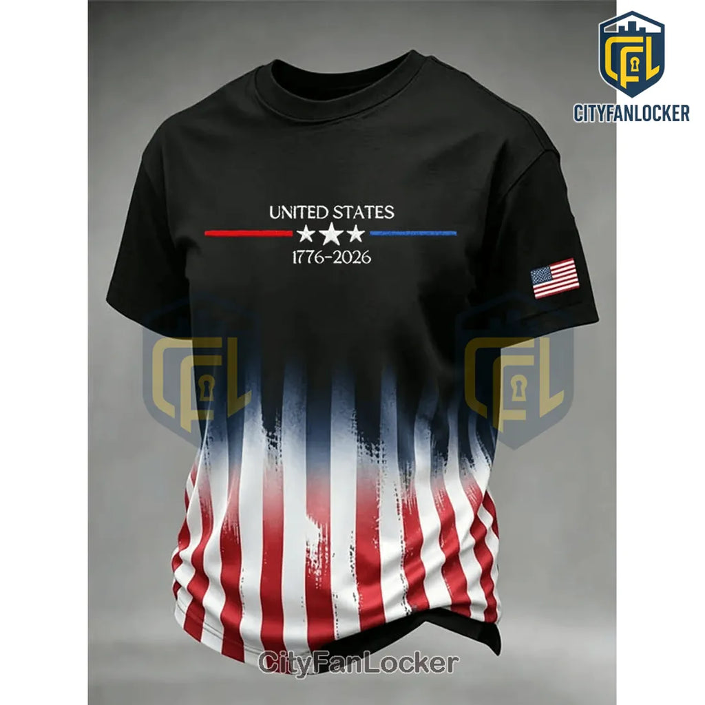 United States 1776-2026 Semiquincentennial Patriotic Flag T-Shirt