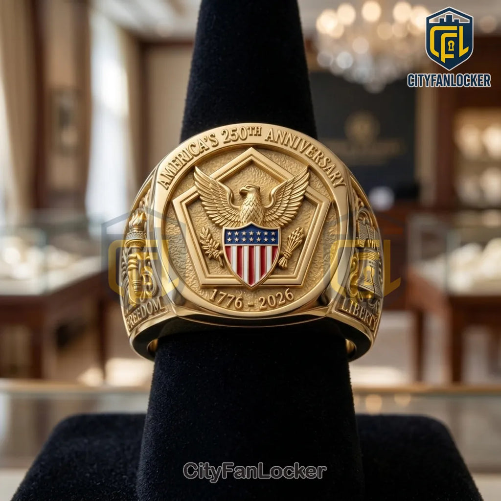 United States 250th Anniversary Commemorative Engraved Ring