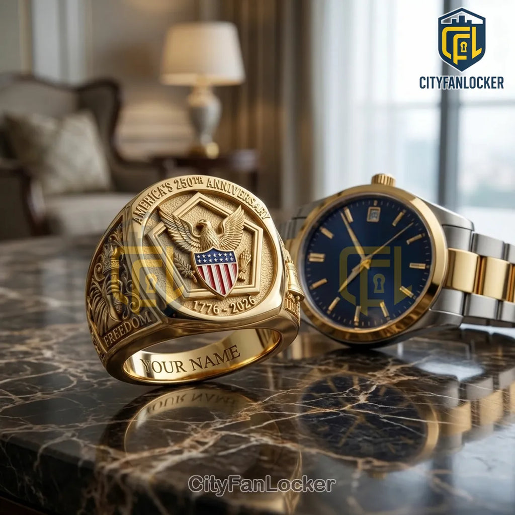 United States 250th Anniversary Commemorative Engraved Ring