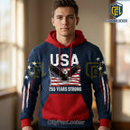 USA 250 Years Strong Eagle Navy Blue Limited Edition Hoodie