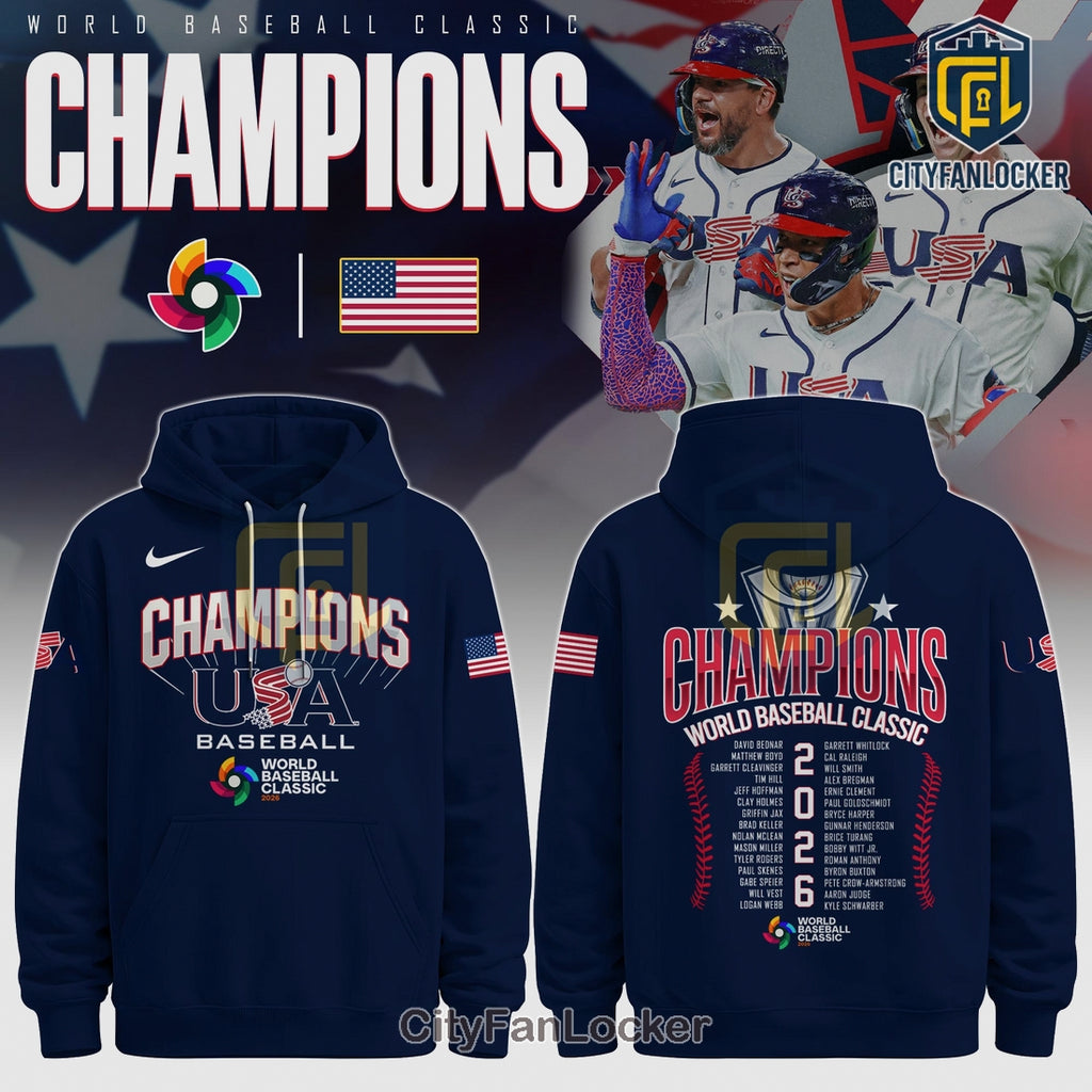 USA Baseball WBC Champions 2026 Limited Edition Graphic Hoodie