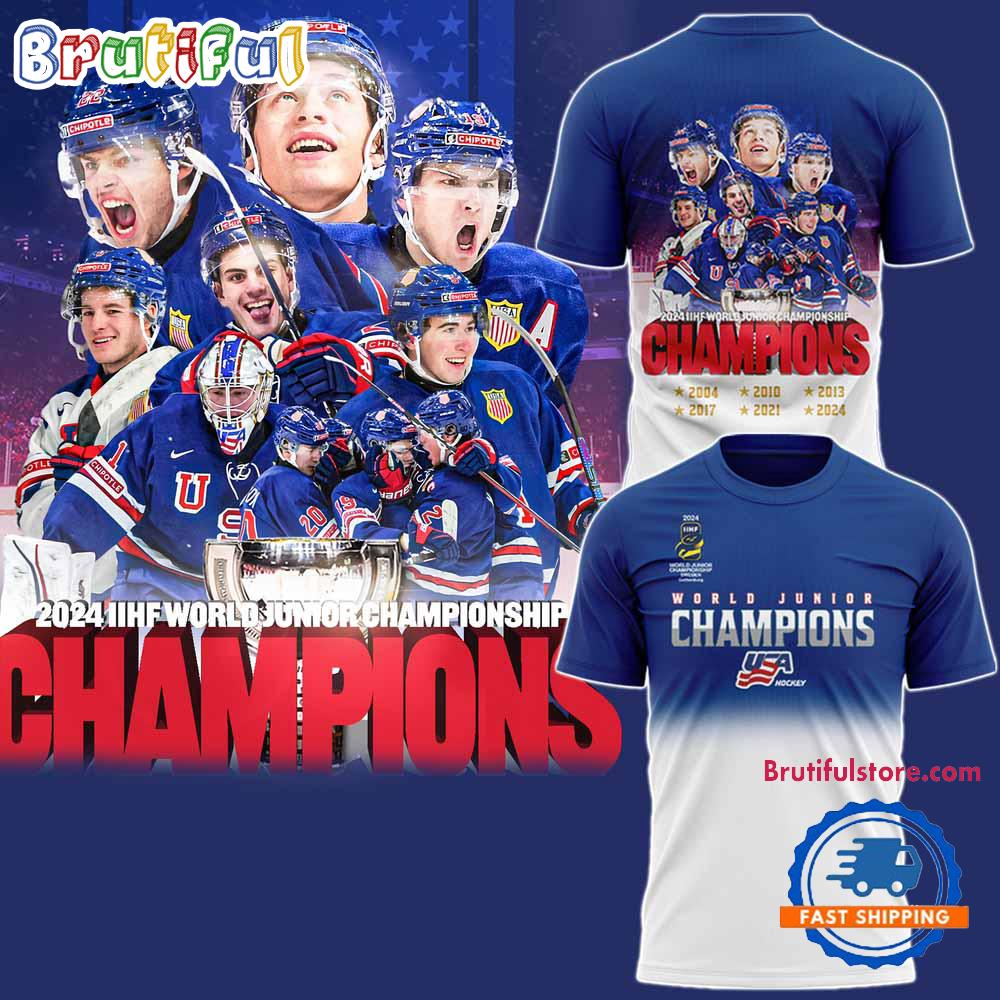 USA Hockey IIHF World Junior Champions 2025 New Hoodie T-Shirt