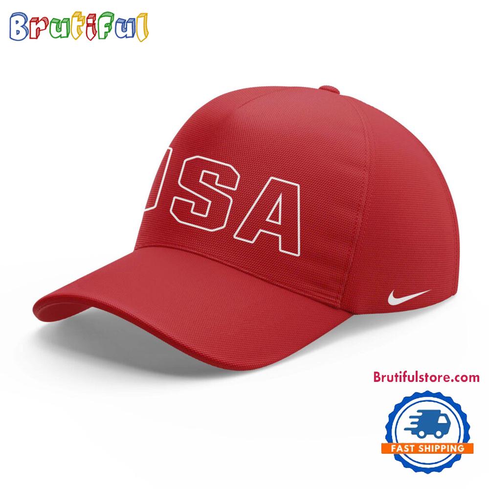 USA Softball Team 2025 New Design Red Cap Hats
