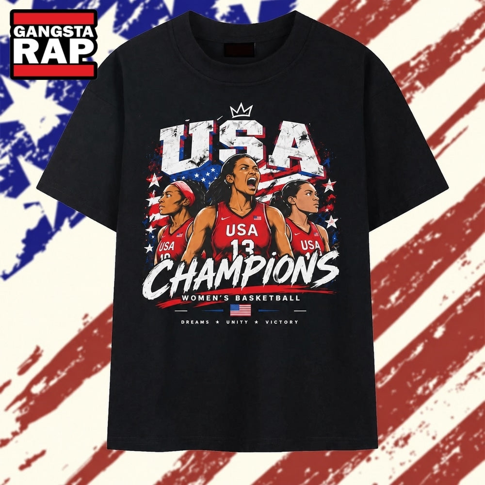 USA Women’s Basketball Champions Dreams Unity Victory T Shirt