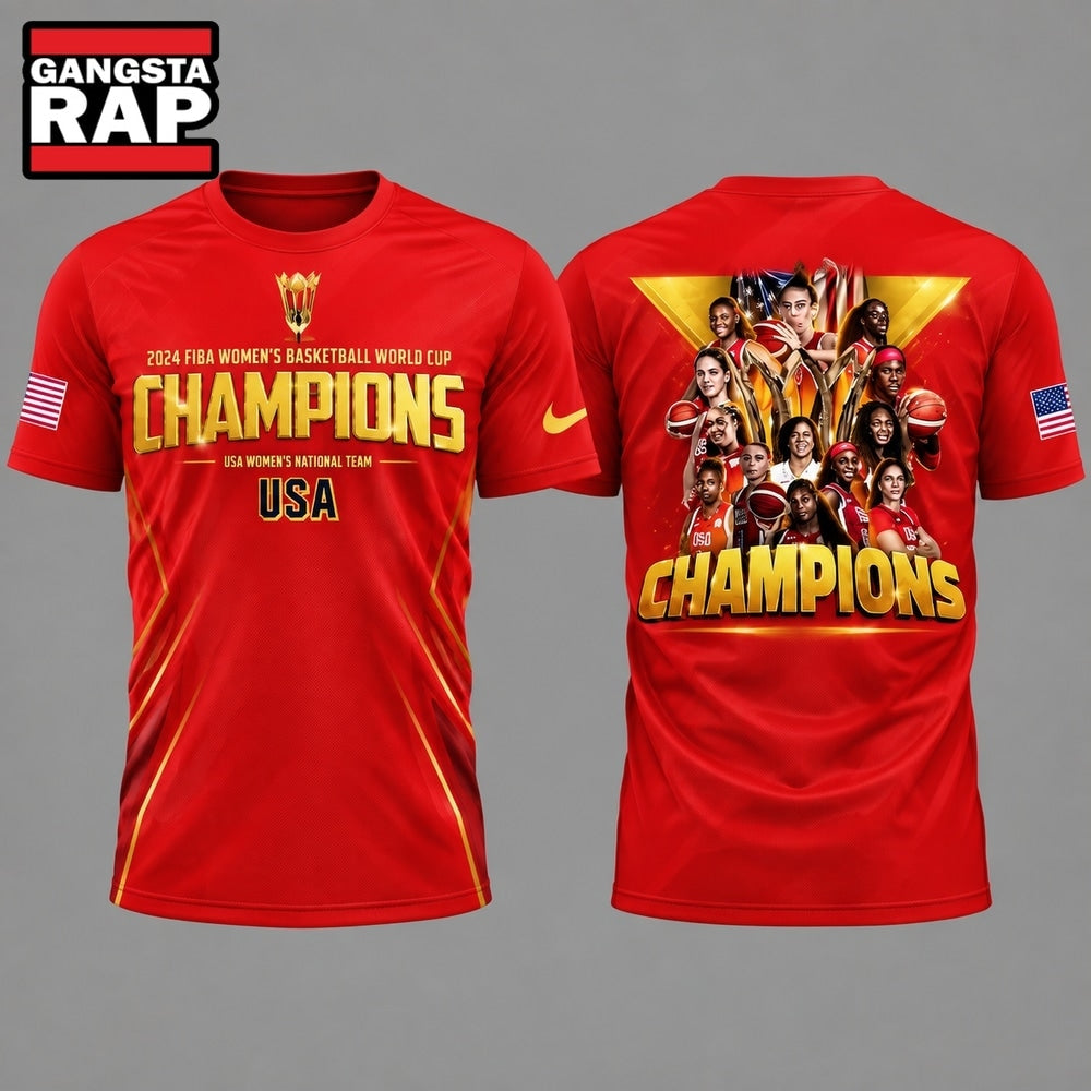 USA Women’s Basketball World Champions 2026 Berlin Final Victory Red T Shirt