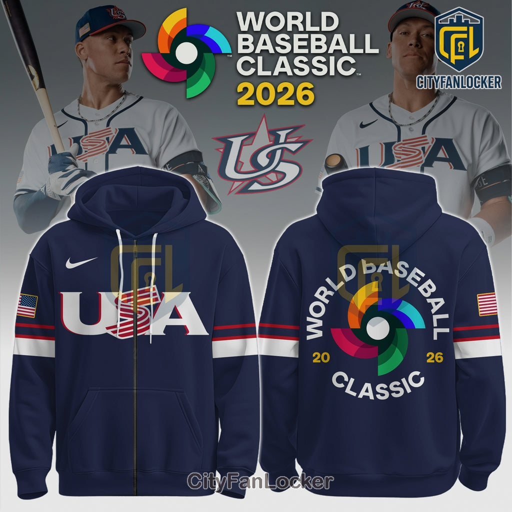 USA World Baseball Classic 2026 Limited Edition Navy Zip Hoodie