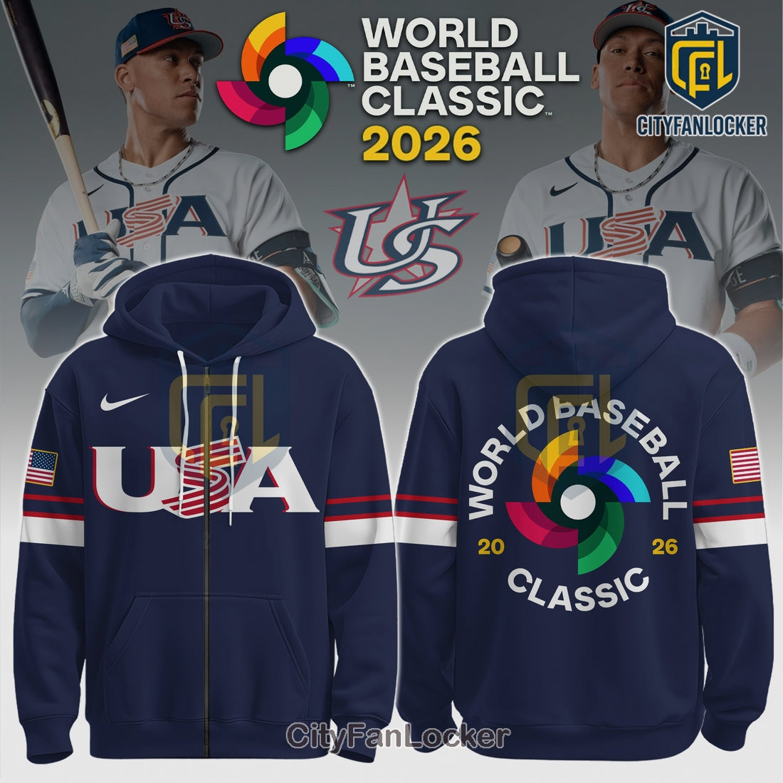 USA World Baseball Classic 2026 Limited Edition Navy Zip Hoodie