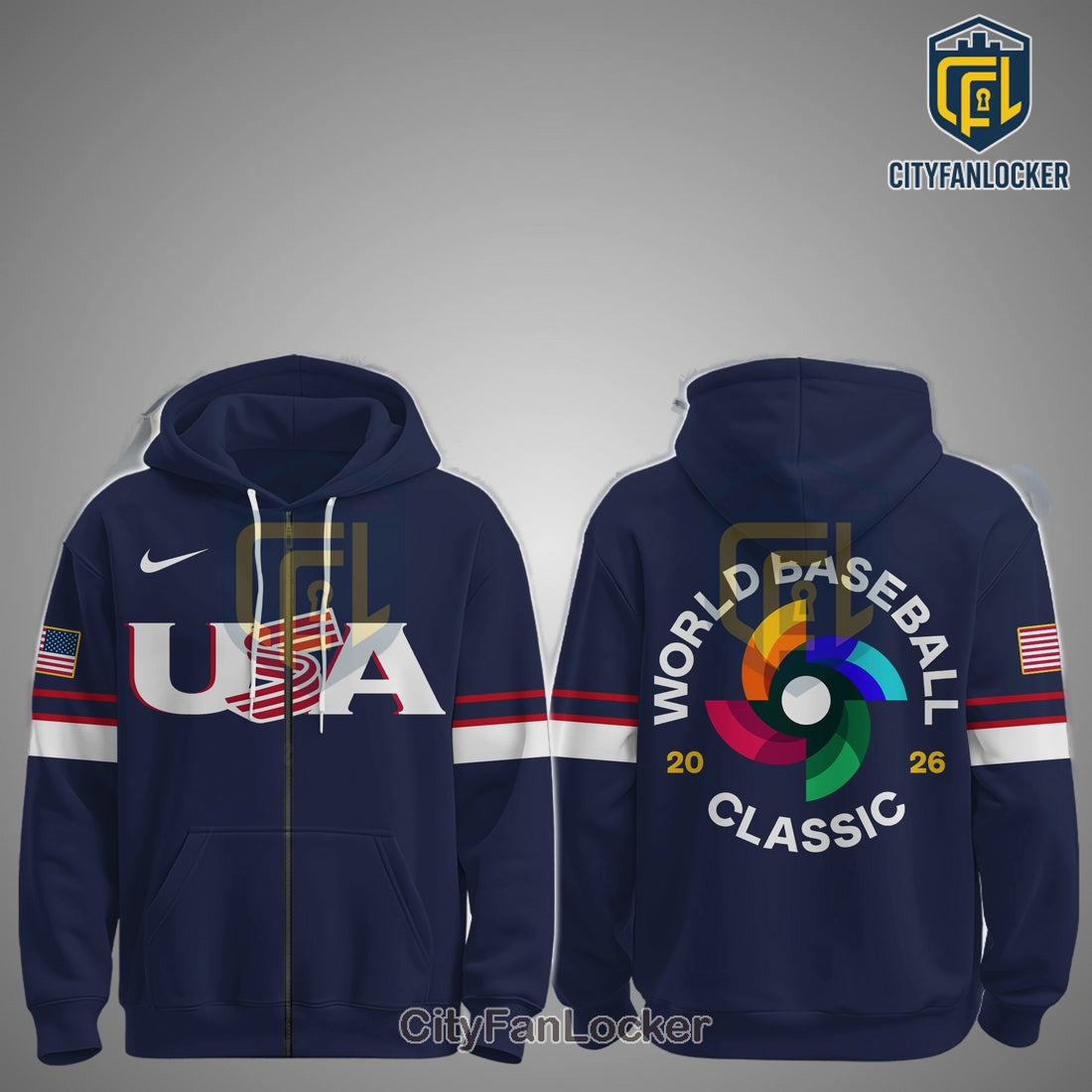 USA World Baseball Classic 2026 Limited Edition Navy Zip Hoodie