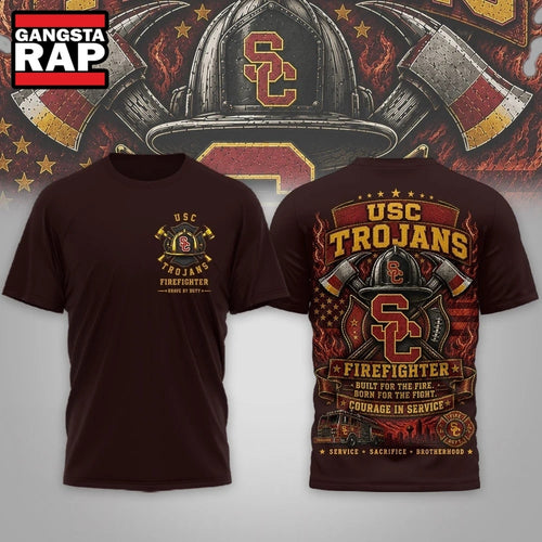 USC Trojans 2026 NCAA Firefighter Built for the Fire 3D Shirt Hoodie T-Shirt