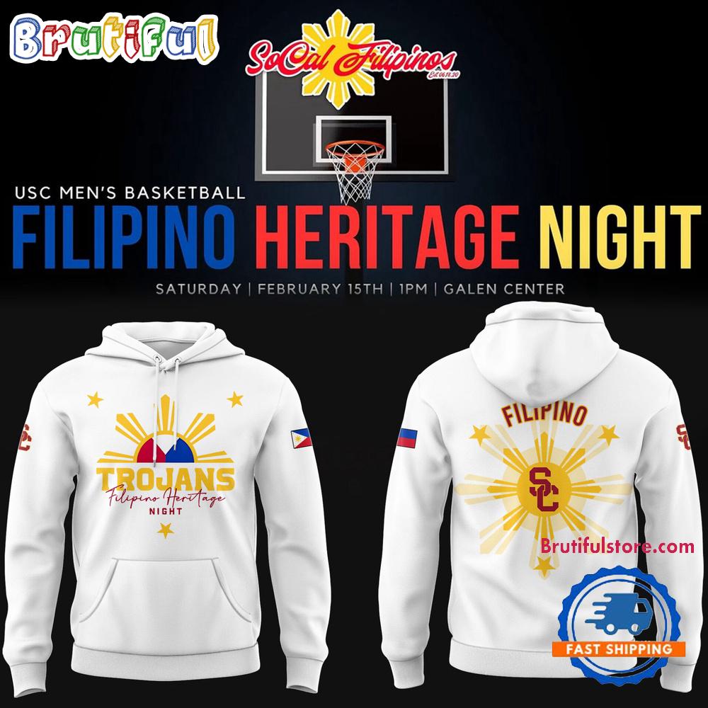USC Trojans Filipino Heritage Night Limited Edition White Hoodie T-Shirt