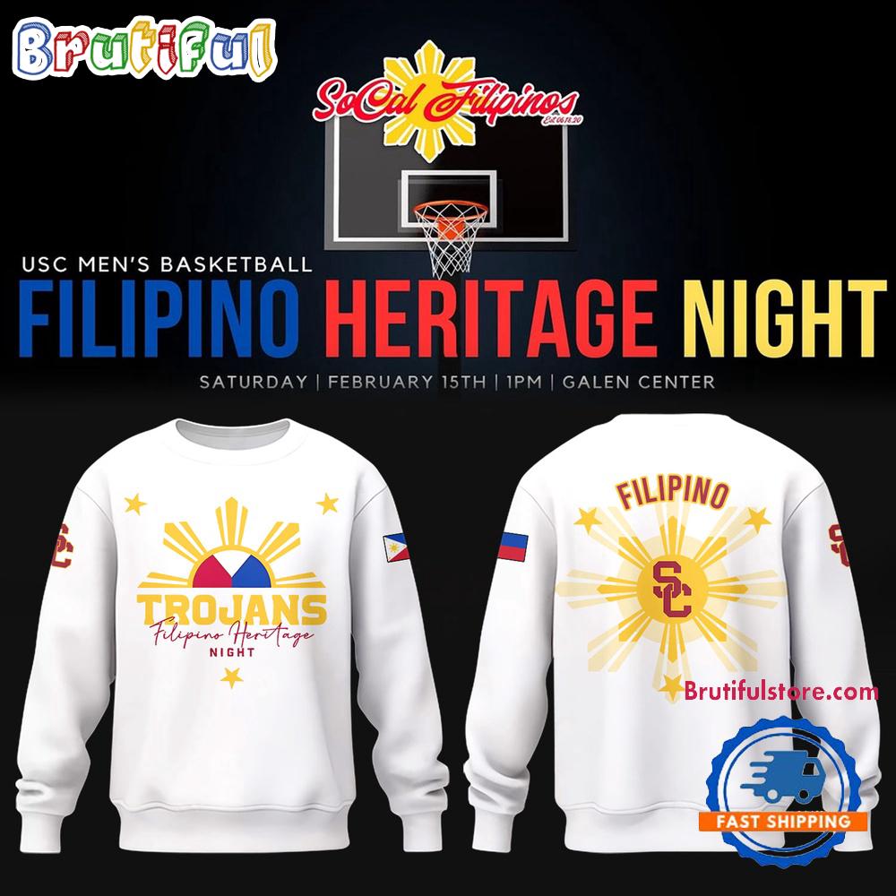 USC Trojans Filipino Heritage Night Limited Edition White Hoodie T-Shirt