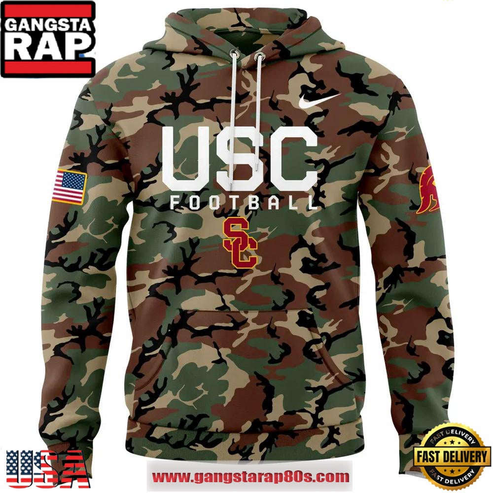 USC Trojans Military Appreciation Special Edition Camo All Over Print Hoodie