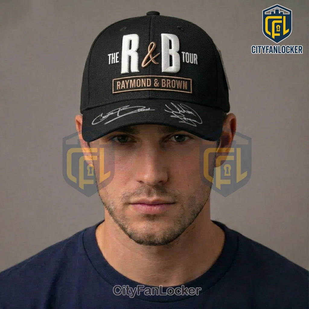 Usher Chris Brown R&B Tour Autographed Black Premium Merchandise Baseball Cap