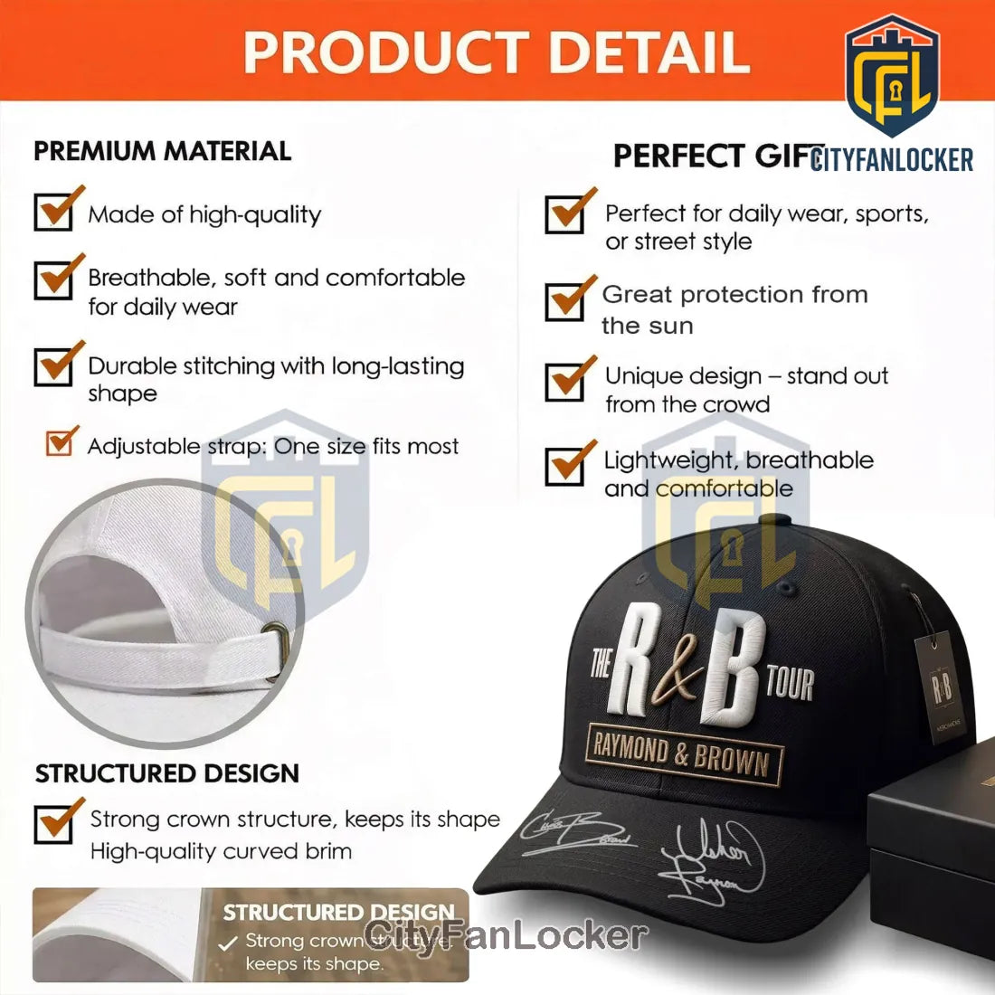 Usher Chris Brown R&B Tour Autographed Black Premium Merchandise Baseball Cap