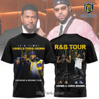 Usher Chris Brown R&B Tour Concert Fan Merch Commemorative T-Shirt