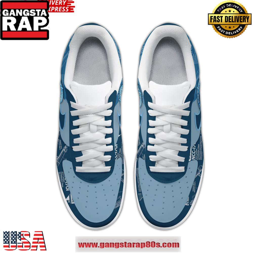 USS Enterprise Star Trek Limited Edition Air Force 1 Running Sneakers Shoes