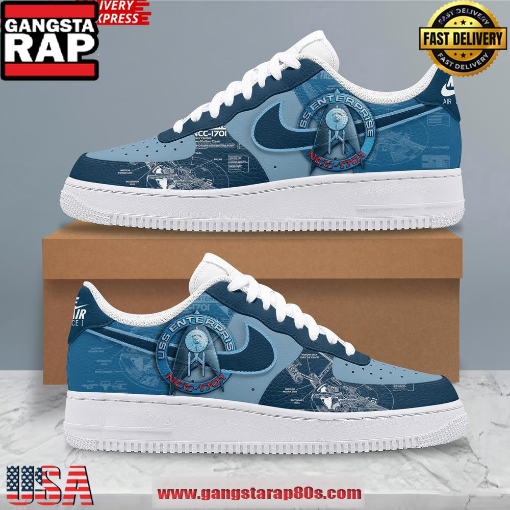 USS Enterprise Star Trek Limited Edition Air Force 1 Running Sneakers Shoes