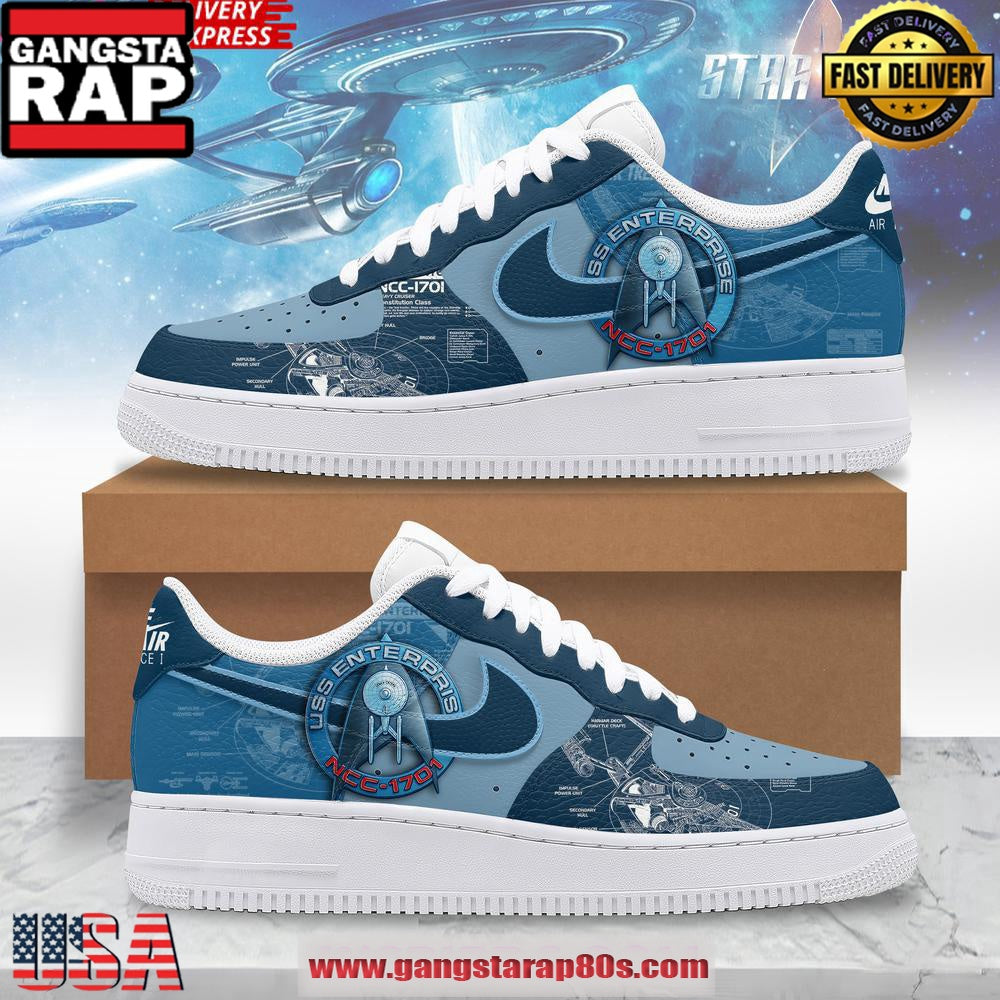 USS Enterprise Star Trek Limited Edition Air Force 1 Running Sneakers Shoes