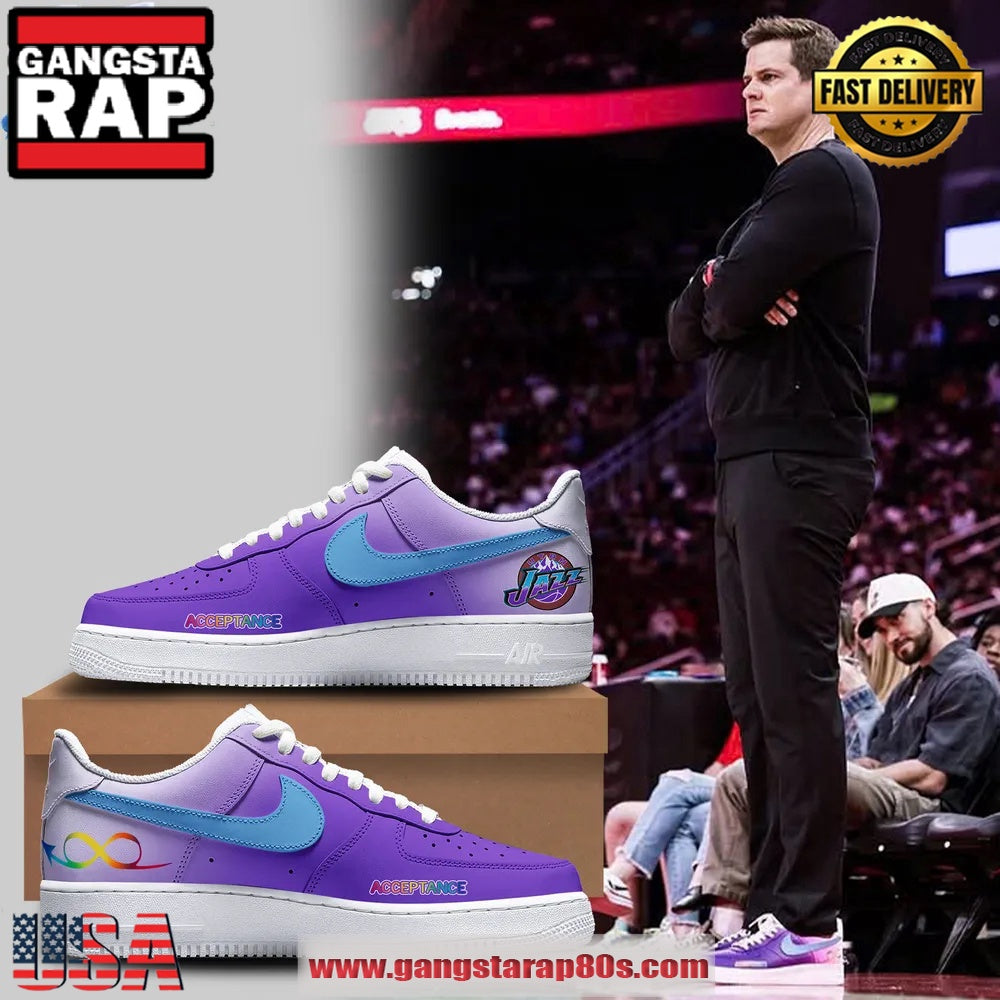 Utah Jazz Autism Acceptance Limited Edition Air Force 1 Running Sneakers Shoes