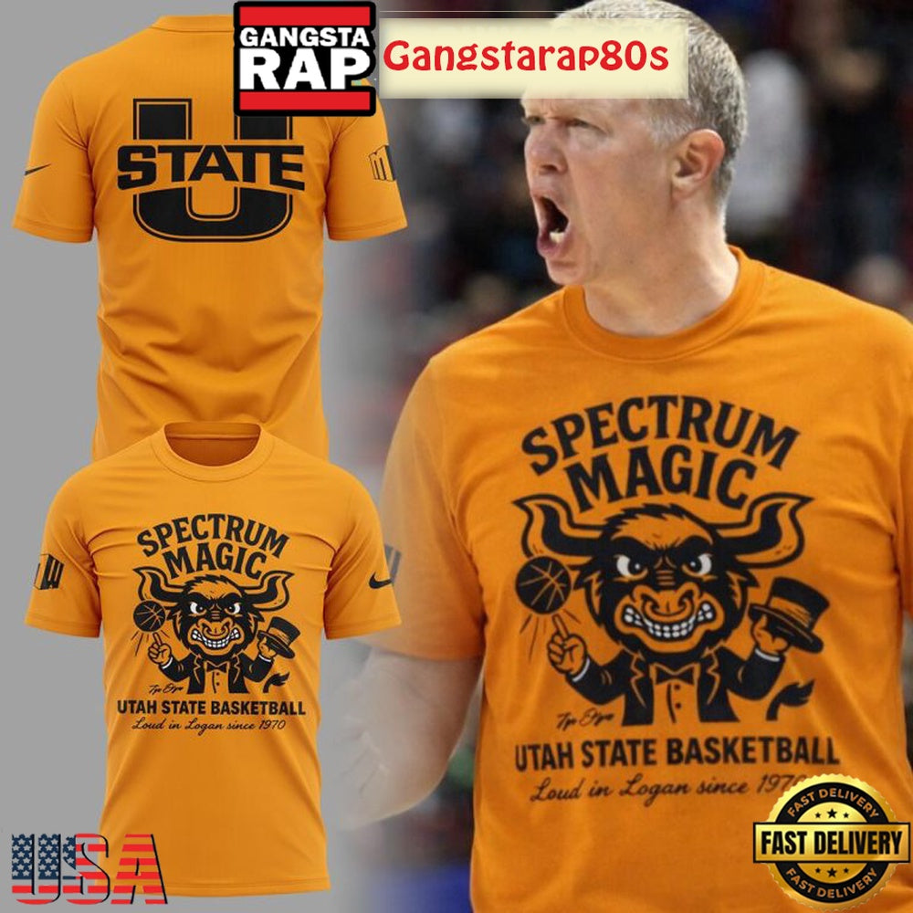 Utah State Basketball Spectrum Magic 3D Shirt