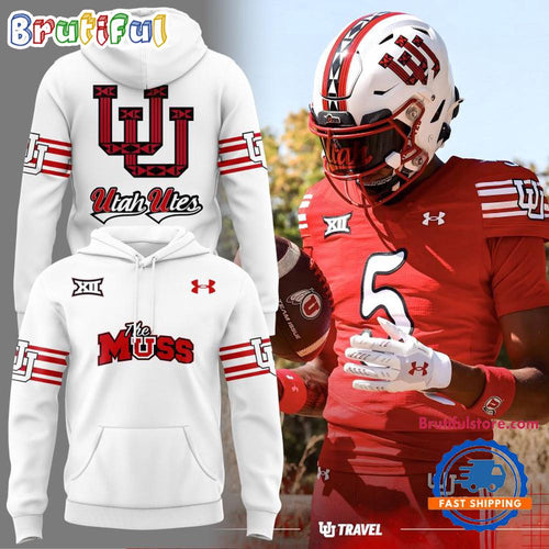 Utah Utes Football THE MUSS 2025 Limited Edition White Hoodie T-Shirt