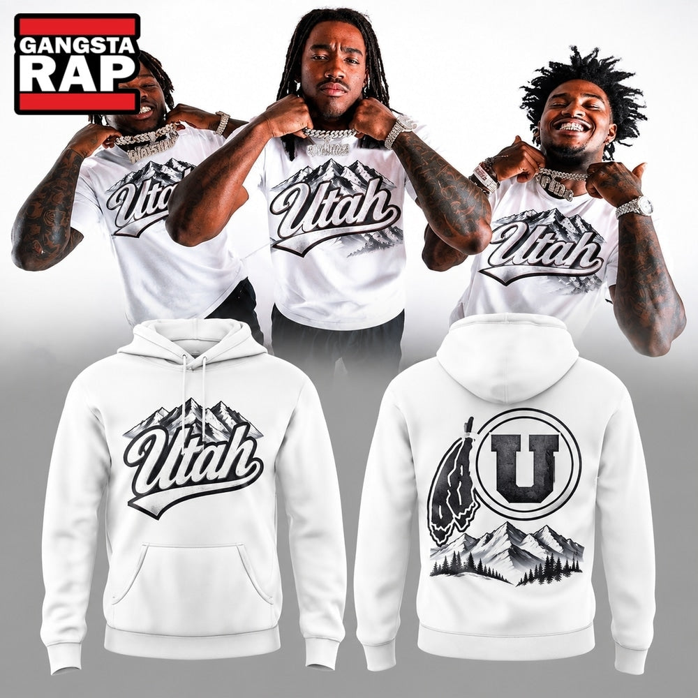Utah Utes Football White Out 2026 White Hoodie T-Shirt