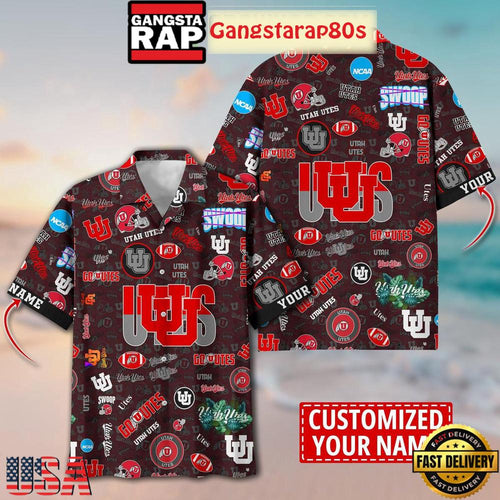 Utah Utes Solgan Go Utes True Fan Spirit Custom Name Aloha Hawaiian Shirt