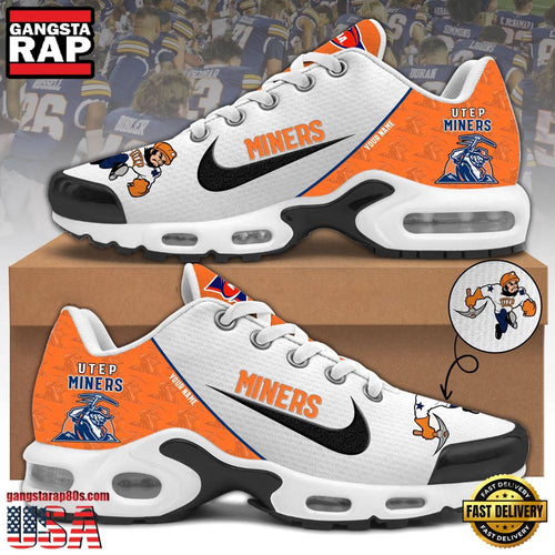 NCAA Custom Name Utep Miners Football Mascot Symbol Air Max Plus Shoes Running Sneakers