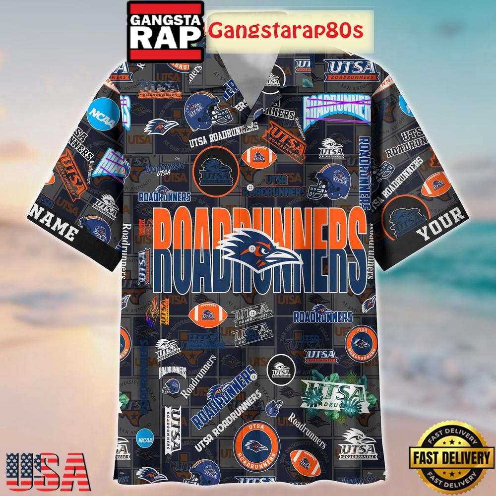 UTSA Roadrunners Solgan True Fan Spirit Custom Name Aloha Hawaiian Shirt