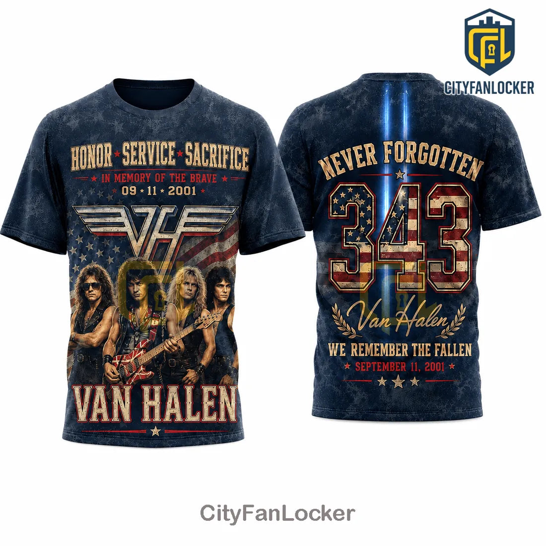 Van Halen 9-11 Remembrance Patriotic Tribute T-Shirt
