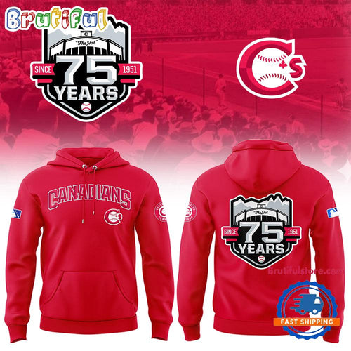 Vancouver Canadians Long 75th Anniversary of The Nat Limited Edition Red Hoodie T-Shirt