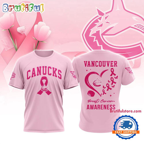 Vancouver Canucks 2025 NHL Pink Breast Cancer Awareness All Over Print Shirt