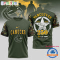 Vancouver Canucks NHL 250 Years US Army Limited 3D Shirt