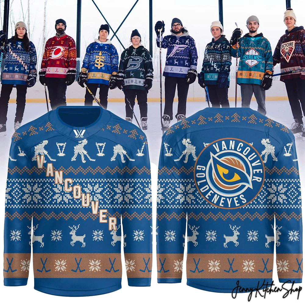 Vancouver Goldeneyes PWHL Holiday New Hockey Jersey
