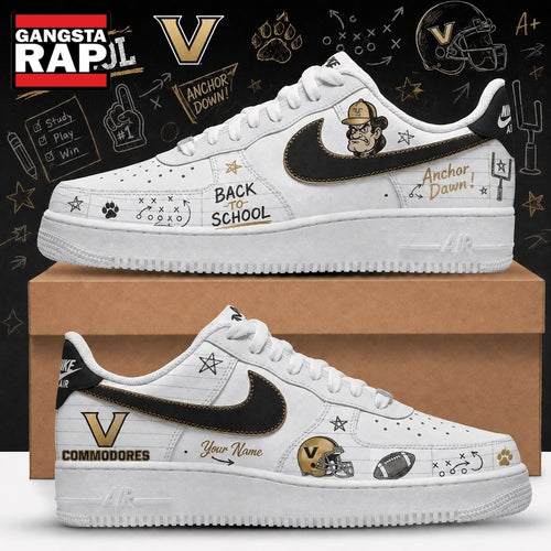 Vanderbilt Commodores 2026 NCAA Football Back To School Air Force 1 Shoes Sneakers